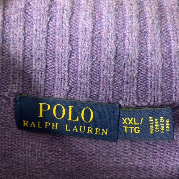 Ralph Lauren Polo Men's 1/3 Zip Cotton Sweater – Purple – XXL - Picture 3 of 15